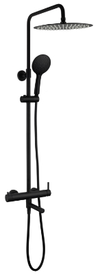 Picture of Shower and bath faucet Vento Verona with top and hand shower with spout black