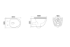 Attēls Tualetes pods Vento Dorotea stiprināms pie sienas  Rimless ar bidē funkciju balts ar Duroplast Soft Clode poda vāku