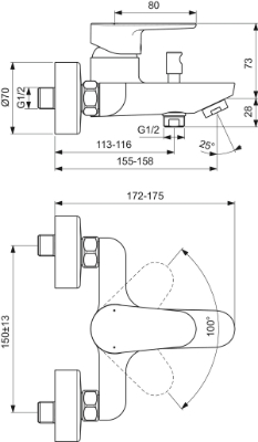 Picture of Bath and shower faucet Cerafine O IdealStandard
