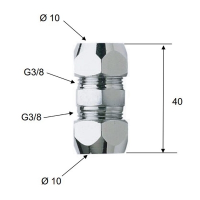 Picture of Coupling 10x10 chrome
